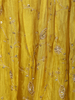Yellow Floral Sequins and Beads Embroidered Desig Tissue Silk Gown with Dupatta