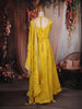 Yellow Floral Sequins and Beads Embroidered Desig Tissue Silk Gown with Dupatta