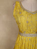Yellow Floral Sequins and Beads Embroidered Design Semi Silk Gown with Dupatta
