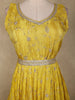 Yellow Floral Sequins and Beads Embroidered Design Semi Silk Gown with Dupatta