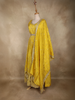 Yellow Floral Sequins and Beads Embroidered Design Semi Silk Gown with Dupatta