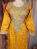 Yellow Floral Sequins and Beads Embroidered Design Tissue Palazzo Suit