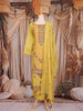 Yellow Floral Thread Embroidered Design Cotton Straight Cut Salwar Suit