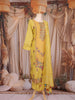 Yellow Floral Thread Embroidered Design Cotton Straight Cut Salwar Suit