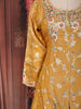 Yellow Floral Thread Embroidered Design Tissue Silk Palazzo Suit with Dupatta
