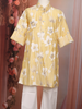 Yellow Floral Woven Design Cotton Kids Kurta Set
