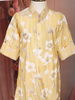 Yellow Floral Woven Design Cotton Kids Kurta Set