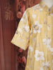 Yellow Floral Woven Design Cotton Kids Kurta Set