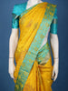 Yellow Floral Woven Design Pure Kanchipuram Silk Saree