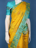 Yellow Floral Woven Design Pure Kanchipuram Silk Saree