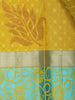 Yellow Floral Woven Design Pure Kanchipuram Silk Saree