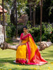 Yellow Floral Woven Pure Kanchipuram Silk Saree - Diadem
