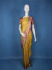 Yellow Floral Woven Pure Kanchipuram Silk Saree With Contrast Pink Zari Border