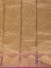 Yellow Floral Woven Pure Kanchipuram Silk Saree With Contrast Pink Zari Border