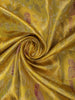 Yellow Floral Woven Pure Kanchipuram Silk Saree With Contrast Pink Zari Border