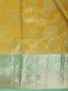 Yellow Floral Woven Pure Kanchipuram Silk Saree with Zari Border
