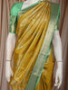 Yellow Floral Woven Pure Kanchipuram Silk Saree with Zari Border