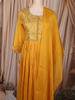 Yellow Floral Zari Embroidered Tissue Silk Anarkali Salwar Suit with Dupatta