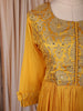 Yellow Floral Zari Embroidered Tissue Silk Anarkali Salwar Suit with Dupatta