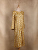 Yellow Ikat Design Cotton Kurti with Button Detailing