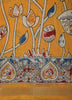 Yellow Kalamkari Printed Design Mixed Silk Cotton Fancy Saree
