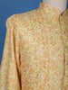 Yellow Leaf  Printed Cotton Kurta