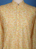 Yellow Leaf  Printed Cotton Kurta