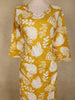 Yellow Leaf Printed Design Cotton Straight Cut Salwar Suit with Dupatta