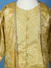 Yellow Mirror Work Kids Palazzo Suit With Jacquard Long Jacket