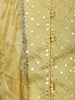 Yellow Mirror Work Kids Palazzo Suit With Jacquard Long Jacket