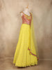 Yellow Mirror and Thread Embroidered Design Chiffon Lehenga