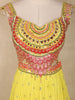 Yellow Mirror and Thread Embroidered Design Chiffon Lehenga