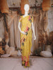 Yellow Polka Woven Design Organza Saree with Floral Printed Border