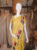 Yellow Polka Woven Design Organza Saree with Floral Printed Border