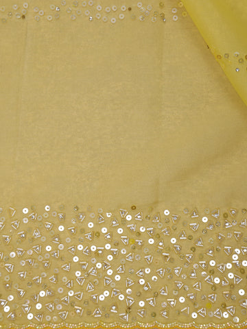 Yellow Sequin Embellishments Organza Saree - Diadem
