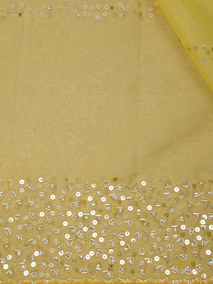 Yellow Sequin Embellishments Organza Saree - Diadem