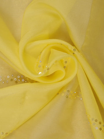 Yellow Sequin Embellishments Organza Saree - Diadem