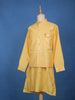 Yellow Sequin Embroidered Brocade Kurta Pyjama - Diadem