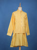 Yellow Sequin Embroidered Brocade Kurta Pyjama - Diadem