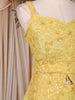 Yellow Sequin and Bead Embroidered Organza Peplum Palazzo Suit with Dupatta