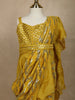 Yellow Sequins Embellished Design Georgette Ready To Wear Kids Saree
