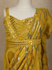 Yellow Sequins Embellished Design Georgette Ready To Wear Kids Saree