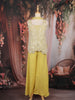Yellow Sequins Embellished Georgette Palazzo Suit with Dupatta