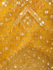 Yellow Sequins Embroidered Net Gown with One-Shoulder Dupatta