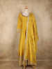 Yellow Small Floral Butta Woven Tissue Banarasi Gown with Dupatta