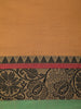 Yellow Solid Cotton Saree With Contrast Green Border