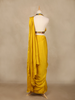 Yellow Solid Design Georgette Ready To Wear Saree With Beads Embellished Blouse