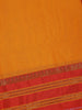 Yellow Solid Design Semi Silk Cotton Saree with Contrast Red Border