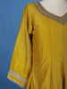 Yellow Stone Embellished Georgette Anarkali Suit With Scalloped Dupatta