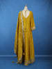 Yellow Stone Embellished Georgette Anarkali Suit With Scalloped Dupatta